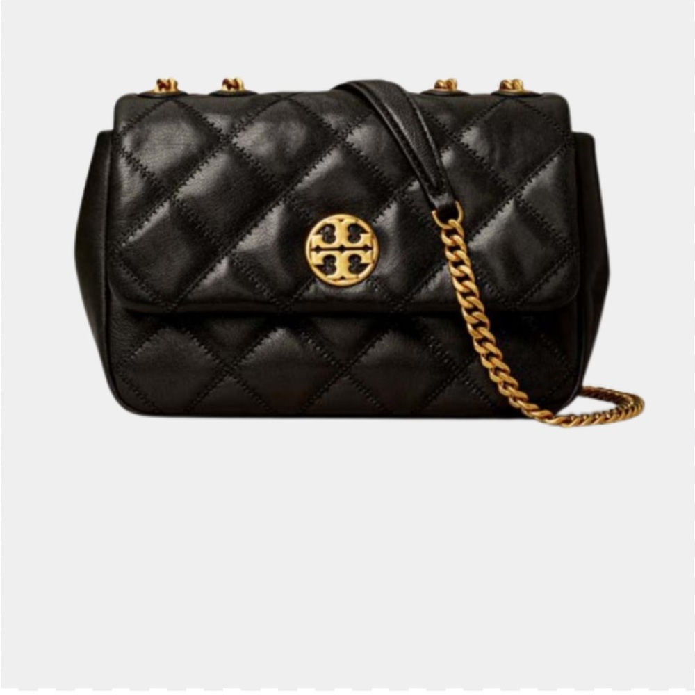 Tory Burch Black Willa Quilted Chain Shoulder Bag